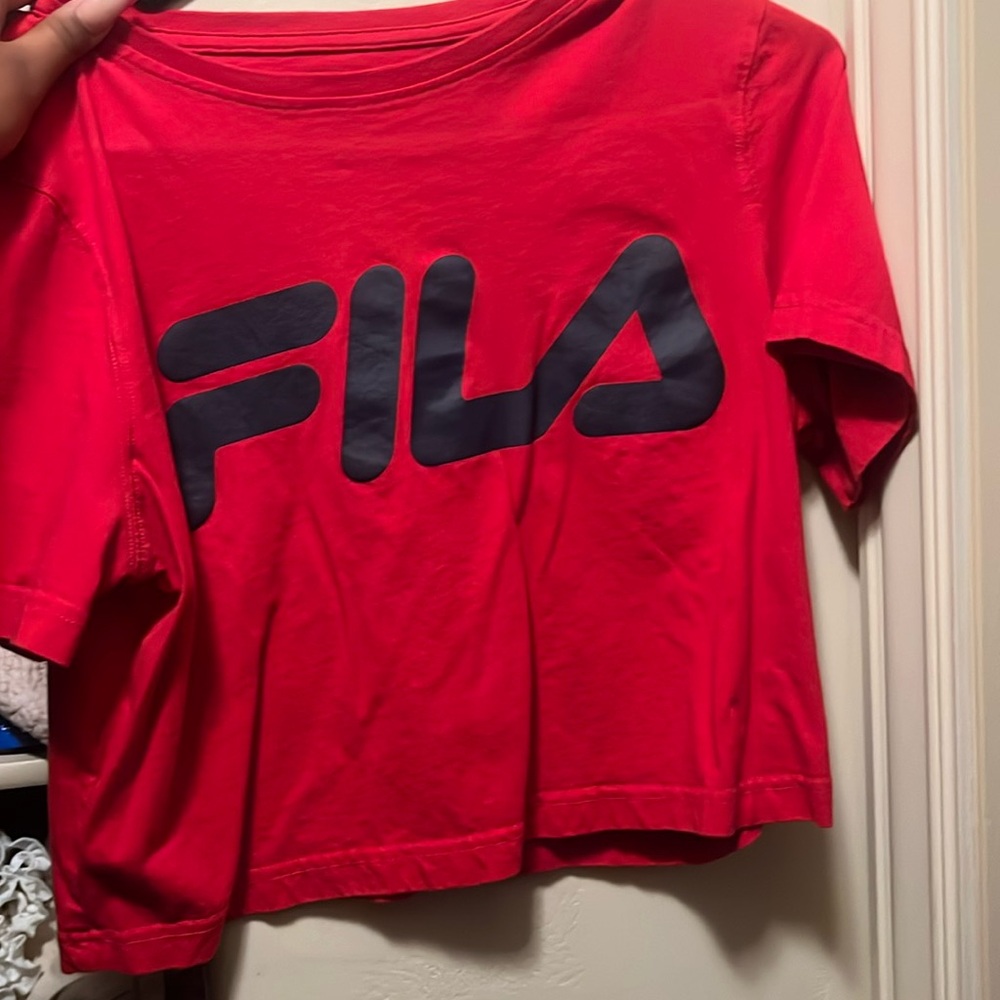 This is a red fila shirt in great condition f